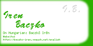 iren baczko business card